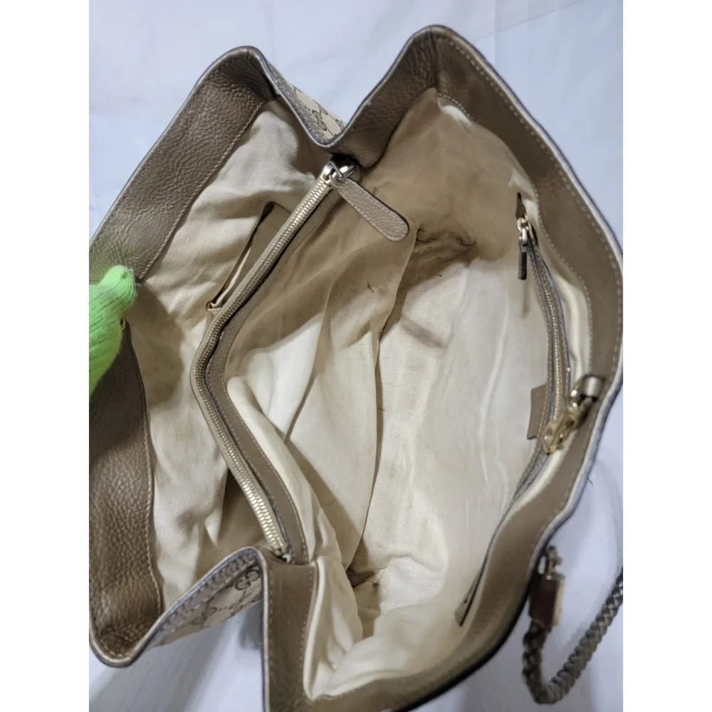 Gucci Bella Original Canvas GG Tote Bag Beige/Ebony